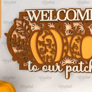 Intra απο ξύλο plywood 3mm-4mm πάχος – κοπής με λέιζερ καλωσορίσματος κολοκύθας Δίασταση 20x20 cm INTRAFABR-102901200