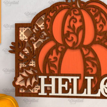 Intra απο ξύλο plywood 3mm-4mm πάχος –  κοπής με λέιζερ καλωσορίσματος κολοκύθας Δίασταση  20x20 cm INTRAFABR-102901223 - Image 1