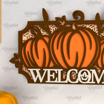 Intra απο ξύλο plywood 3mm-4mm πάχος –  κοπής με λέιζερ καλωσορίσματος κολοκύθας Δίασταση  20x20 cm INTRAFABR-102901245 - Image 1