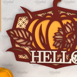 Intra απο ξύλο plywood 3mm-4mm πάχος – κοπής με λέιζερ καλωσορίσματος κολοκύθας Δίασταση 20x20 cm INTRAFABR-102901260