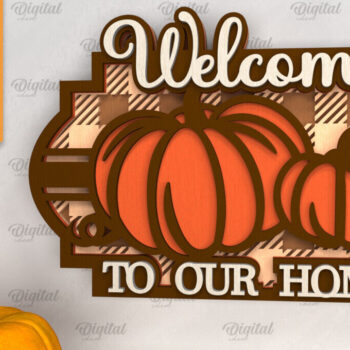 Intra απο ξύλο plywood 3mm-4mm πάχος –  κοπής με λέιζερ καλωσορίσματος κολοκύθας Δίασταση  20x20 cm INTRAFABR-102901293 - Image 1