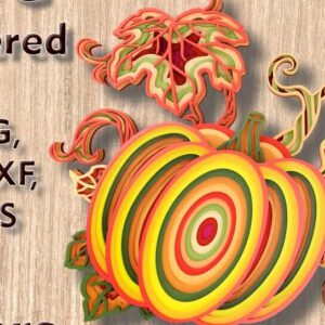 Intra απο ξύλο plywood 3mm-4mm πάχος – Αρχεία λέιζερ 3D Multilayer Pumpkins Δίασταση  20x20 cm INTRAFABR-109512150