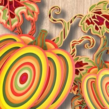 Intra απο ξύλο plywood 3mm-4mm πάχος – Αρχεία λέιζερ 3D Multilayer Pumpkins Δίασταση  20x20 cm INTRAFABR-109512150 - Image 2