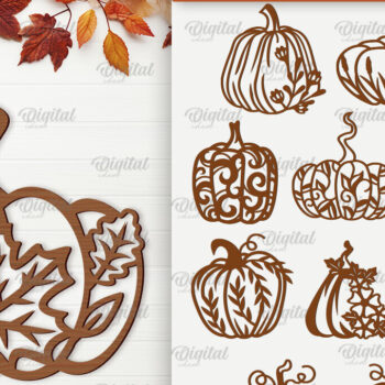 Intra απο ξύλο plywood 3mm-4mm πάχος – Πακέτο κοπής με λέιζερ διακόσμηση τοίχου κολοκύθες Δίασταση 40x30 cm INTRAFABR-102191163 - Image 1