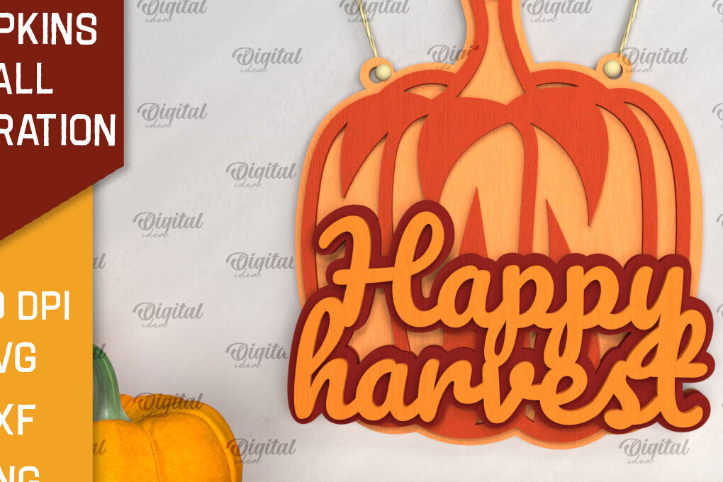 Intra απο ξύλο plywood 3mm-4mm πάχος – Διακόσμηση τοίχου με κολοκύθες LaserCut  Δίασταση  40x30 cm INTRAFABR-102890356