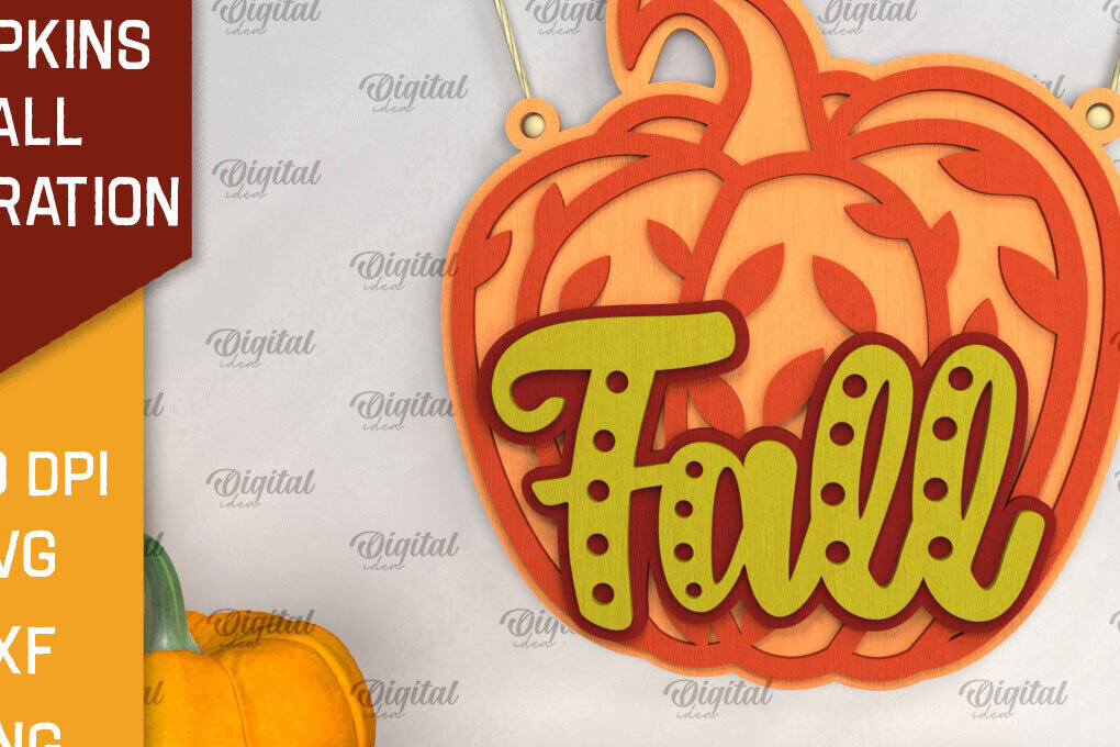 Intra απο ξύλο plywood 3mm-4mm πάχος – Διακόσμηση τοίχου με κολοκύθες LaserCut  Δίασταση  40x30 cm INTRAFABR-102890588