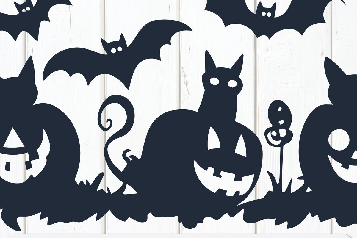 Intra απο ξύλο plywood 3mm-4mm πάχος – "Κολοκύθες με γάτες, νυχτερίδες &amp; φαντάσματα" Δίασταση  20x20 cm INTRAFABR-103163753