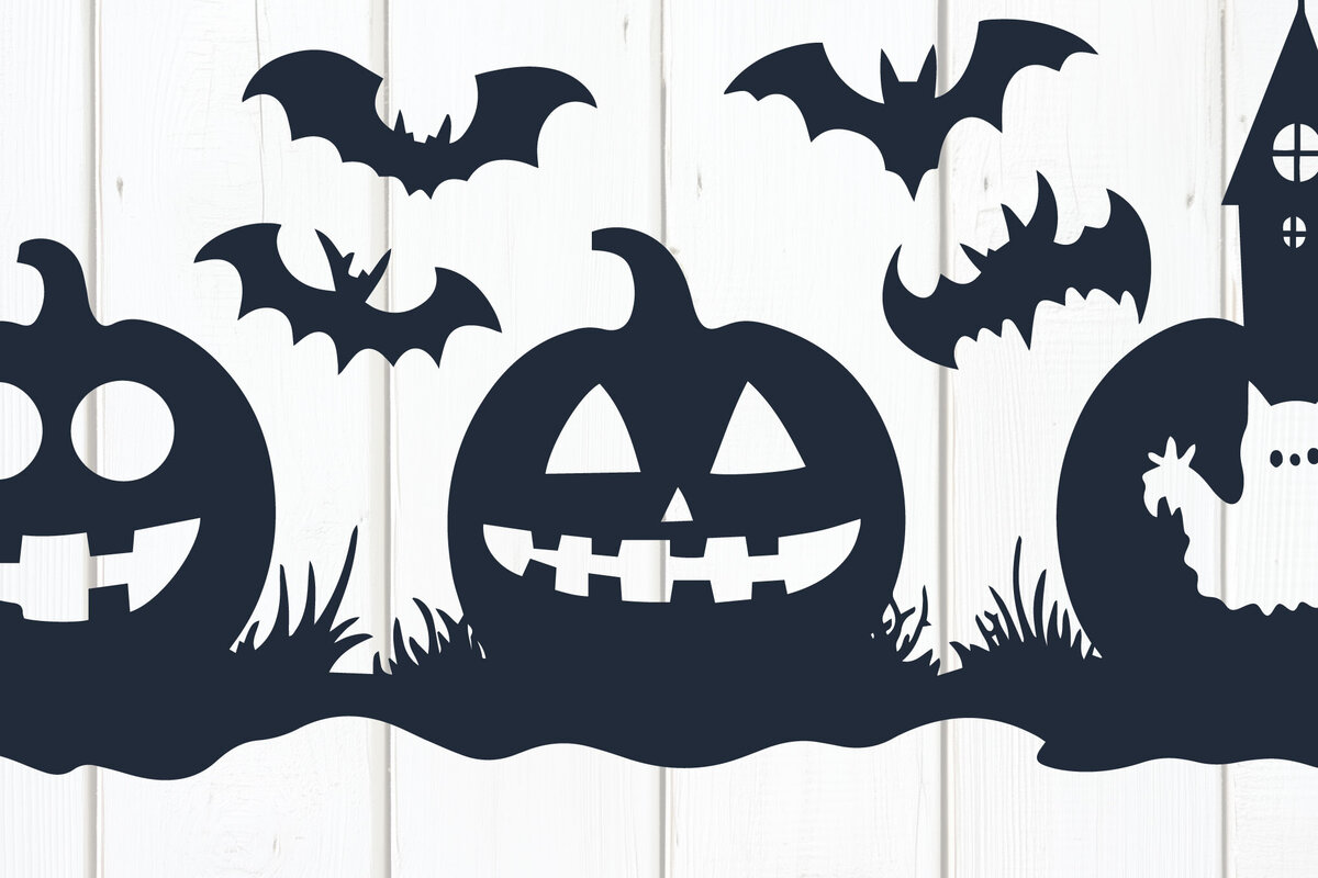 Intra απο ξύλο plywood 3mm-4mm πάχος – "Κολοκύθες με γάτες, νυχτερίδες &amp; φαντάσματα" Δίασταση  20x20 cm INTRAFABR-103167008