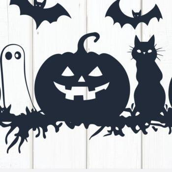 Intra απο ξύλο plywood 3mm-4mm πάχος – Σετ "Pumpkins, Cats, Bats & Ghosts". Δίασταση  20x20 cm INTRAFABR-103171382 - Image 4