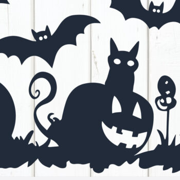 Intra απο ξύλο plywood 3mm-4mm πάχος – Σετ "Pumpkins, Cats, Bats & Ghosts". Δίασταση  20x20 cm INTRAFABR-103171382 - Image 5