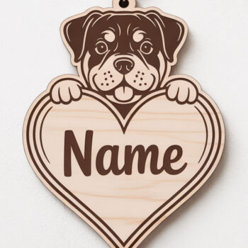 Intra απο ξύλο plywood 3mm-4mm πάχος – Μπρελόκ Puppy Dog Heart Δίασταση 5x5 cm INTRAFABR-122244815 - Image 1