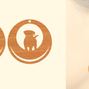 Intra απο ξύλο plywood 3mm-4mm πάχος – Ξύλινα σκουλαρίκια Puppy Dog Δίασταση  5x5 cm INTRAFABR-65585689