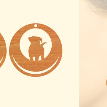 Intra απο ξύλο plywood 3mm-4mm πάχος – Ξύλινα σκουλαρίκια Puppy Dog Δίασταση  5x5 cm INTRAFABR-65585689 - Image 1