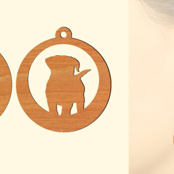 Intra απο ξύλο plywood 3mm-4mm πάχος – Ξύλινα σκουλαρίκια Puppy Dog Δίασταση  5x5 cm INTRAFABR-65585720 - Image 1