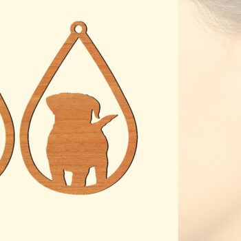 Intra απο ξύλο plywood 3mm-4mm πάχος – Ξύλινα σκουλαρίκια Puppy Dog Δίασταση  5x5 cm INTRAFABR-65585750 - Image 1