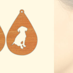 Intra απο ξύλο plywood 3mm-4mm πάχος – Ξύλινα σκουλαρίκια Puppy Dog Δίασταση  5x5 cm INTRAFABR-65585825