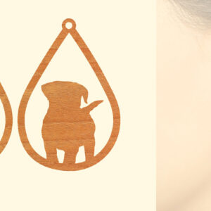 Intra απο ξύλο plywood 3mm-4mm πάχος – Ξύλινα σκουλαρίκια Puppy Dog Δίασταση  5x5 cm INTRAFABR-65585500