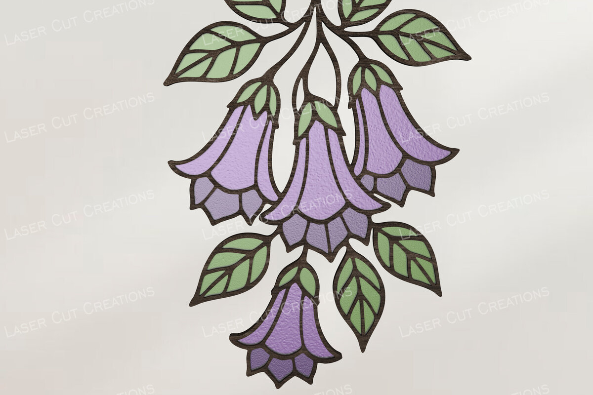 Intra απο ξύλο plywood 3mm-4mm πάχος – Μωβ Bellflower Suncatcher Δίασταση  20x20 cm INTRAFABR-125248130