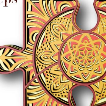 Intra απο ξύλο plywood 3mm-4mm πάχος – Παζλ, 4 στρώσεις, 3d Mandala Δίασταση  20x20 cm INTRAFABR-29920223 - Image 4