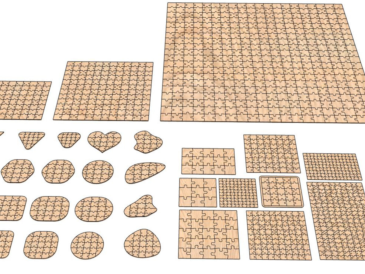 Intra απο ξύλο plywood 3mm-4mm πάχος – Πακέτο παζλ Δίασταση  20x20 cm INTRAFABR-25548149