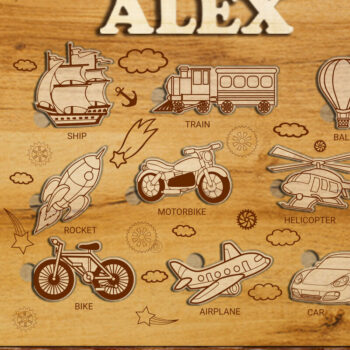 Intra απο ξύλο plywood 3mm-4mm πάχος – Πρότυπο χειροτεχνίας με στρώσεις παζλ για παιδιά Δίασταση  20x20 cm INTRAFABR-86494945 - Image 1