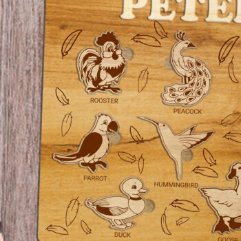 Intra απο ξύλο plywood 3mm-4mm πάχος – Παζλ για παιδιά με ζώα, πρότυπο Δίασταση  20x20 cm INTRAFABR-86815438 - Image 2