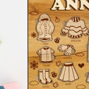 Intra απο ξύλο plywood 3mm-4mm πάχος – Puzzle Fot Kids, Πρότυπο κοπής πολλαπλών επιπέδων Δίασταση  20x20 cm INTRAFABR-86548799