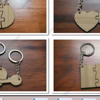 Intra απο ξύλο plywood 3mm-4mm πάχος – Μπρελόκ Παζλ που συμπλέκεται καρδιά Δίασταση  5x5 cm INTRAFABR-95003988 - Image 1