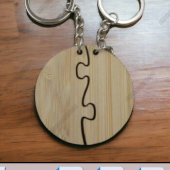 Intra απο ξύλο plywood 3mm-4mm πάχος – Μπρελόκ Παζλ που συμπλέκεται καρδιά Δίασταση  5x5 cm INTRAFABR-95003988 - Image 2