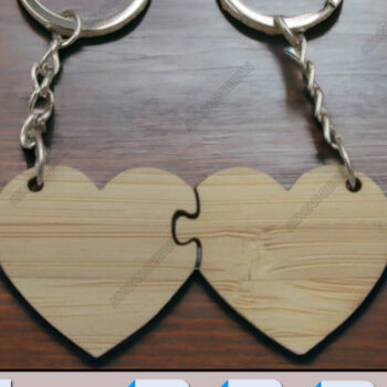Intra απο ξύλο plywood 3mm-4mm πάχος – Μπρελόκ Παζλ που συμπλέκεται καρδιά Δίασταση  5x5 cm INTRAFABR-95003988 - Image 3