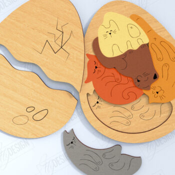 Intra απο ξύλο plywood 3mm-4mm πάχος – Παζλ με Πακέτο κοπής με λέιζερ ζώων Δίασταση 20x20 cm INTRAFABR-120135327 - Image 6