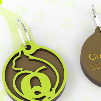 Intra απο ξύλο plywood 3mm-4mm πάχος – Q | Ετικέτα αναγνώρισης γάτας | Αρχείο κοπής με λέιζερ | Δίασταση  20x20 cm INTRAFABR-92347512 - Image 2