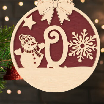 Intra απο ξύλο plywood 3mm-4mm πάχος – Q Αρχικό Χριστουγεννιάτικο Στολίδι Δίασταση  20x20 cm INTRAFABR-107430304 - Image 1