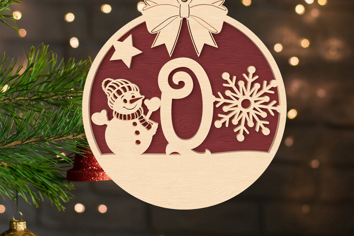 Intra απο ξύλο plywood 3mm-4mm πάχος – Q Αρχικό Χριστουγεννιάτικο Στολίδι Δίασταση  20x20 cm INTRAFABR-107430304