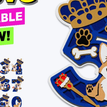 Intra απο ξύλο plywood 3mm-4mm πάχος – Queen και Corgi Δίασταση  20x20 cm INTRAFABR-53742551 - Image 1