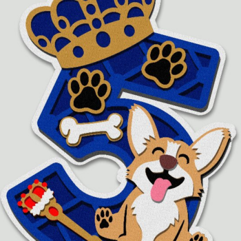 Intra απο ξύλο plywood 3mm-4mm πάχος – Queen και Corgi Δίασταση  20x20 cm INTRAFABR-53742551 - Image 4