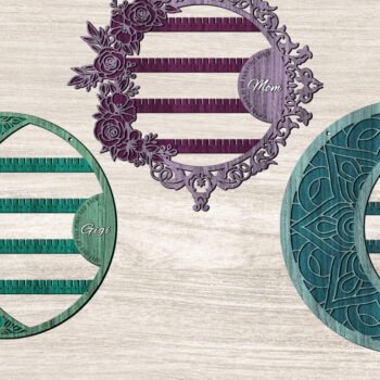 Intra απο ξύλο plywood 3mm-4mm πάχος – Σετ σταντ σκουλαρικιών Queen Flowers Δίασταση  20x20 cm INTRAFABR-26062702 - Image 1