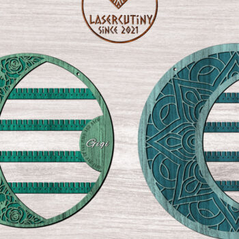 Intra απο ξύλο plywood 3mm-4mm πάχος – Σετ σταντ σκουλαρικιών Queen Flowers Δίασταση  20x20 cm INTRAFABR-26062702 - Image 2