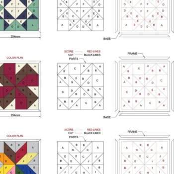 Intra απο ξύλο plywood 3mm-4mm πάχος – Μοτίβα μπλοκ παπλωμάτων 111 Δίασταση 20x20 cm INTRAFABR-118028450 - Image 2