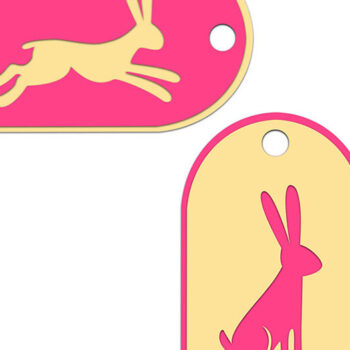 Intra απο ξύλο plywood 3mm-4mm πάχος – Ετικέτες δώρου Rabbit and Hare Δίασταση 20x20 cm INTRAFABR-61954951 - Image 1