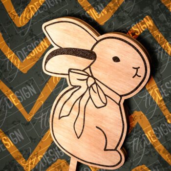 Intra απο ξύλο plywood 3mm-4mm πάχος – Rabbit Cake Topper Δίασταση 20x20 cm INTRAFABR-81267542 - Image 1