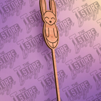 Intra απο ξύλο plywood 3mm-4mm πάχος – Rabbit Cake Topper  Δίασταση  20x20 cm INTRAFABR-80948467 - Image 1