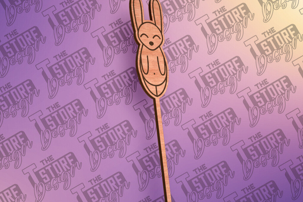 Intra απο ξύλο plywood 3mm-4mm πάχος – Rabbit Cake Topper  Δίασταση  20x20 cm INTRAFABR-80948467