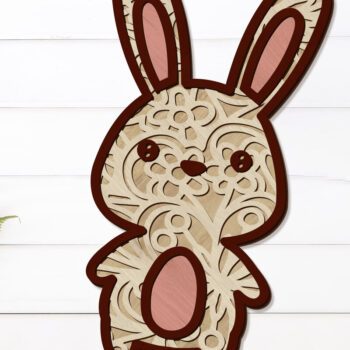 Intra απο ξύλο plywood 3mm-4mm πάχος – Διακοσμητικό πρότυπο κοπής λέιζερ κουνελιών Δίασταση 40x30 cm INTRAFABR-91691147 - Image 1