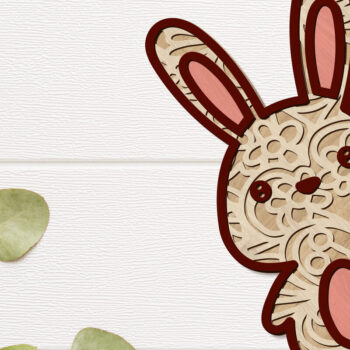 Intra απο ξύλο plywood 3mm-4mm πάχος – Διακοσμητικό πρότυπο κοπής λέιζερ κουνελιών Δίασταση 40x30 cm INTRAFABR-91691147 - Image 2