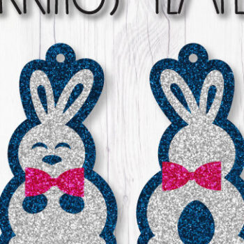 Intra απο ξύλο plywood 3mm-4mm πάχος – Πρότυπο σκουλαρίκια κουνελιού Δίασταση 5x5 cm INTRAFABR-8047716 - Image 1