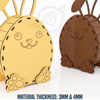 Intra απο ξύλο plywood 3mm-4mm πάχος – Αρχεία κοπής με λέιζερ Rabbit Easter Moneybox Δίασταση  20x20 cm INTRAFABR-119476759 - Image 1