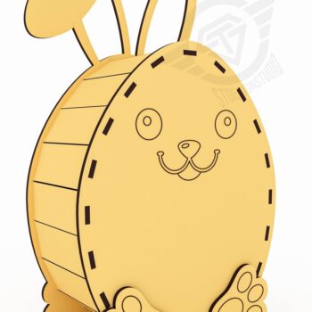 Intra απο ξύλο plywood 3mm-4mm πάχος – Αρχεία κοπής με λέιζερ Rabbit Easter Moneybox Δίασταση  20x20 cm INTRAFABR-119476759 - Image 2