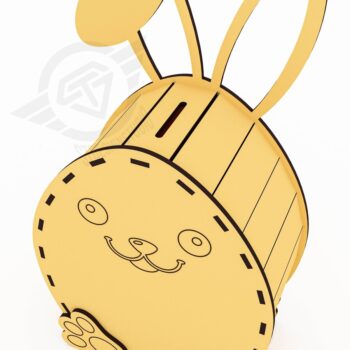 Intra απο ξύλο plywood 3mm-4mm πάχος – Αρχεία κοπής με λέιζερ Rabbit Easter Moneybox Δίασταση  20x20 cm INTRAFABR-119476759 - Image 4