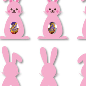 Intra απο ξύλο plywood 3mm-4mm πάχος – Κουνέλι Kinder Σχέδια Αυγοθήκης Γραφικό Δίασταση  20x20 cm INTRAFABR-25884113